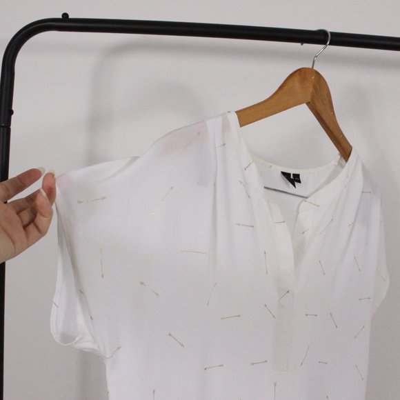 Icone White Short  Sleeve Blouse with Arrows - Picture 5 of 7